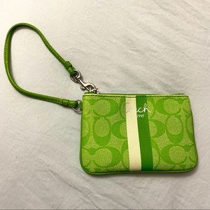 VINTAGE Coach wristlet - lime green